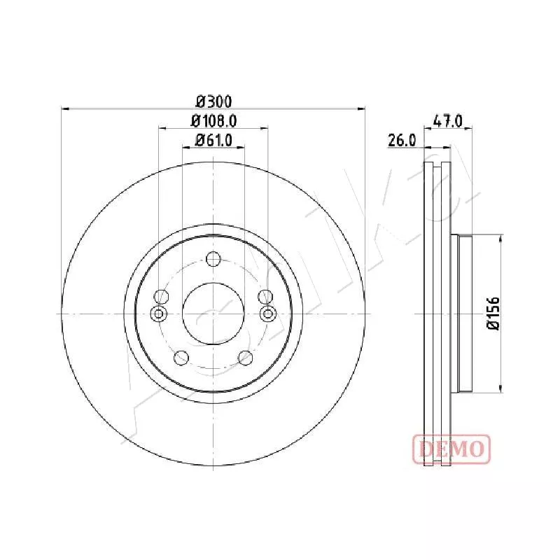 Jeu de 2 disques de frein avant ASHIKA 60-00-0712C
