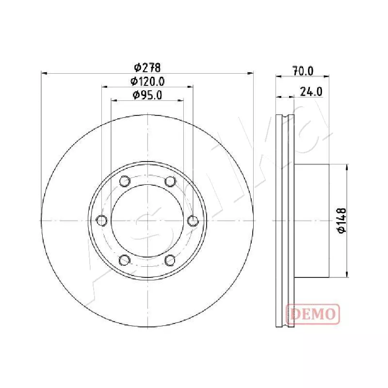 Jeu de 2 disques de frein avant ASHIKA 60-00-0715C