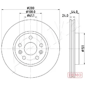Jeu de 2 disques de frein avant ASHIKA 60-00-0716C