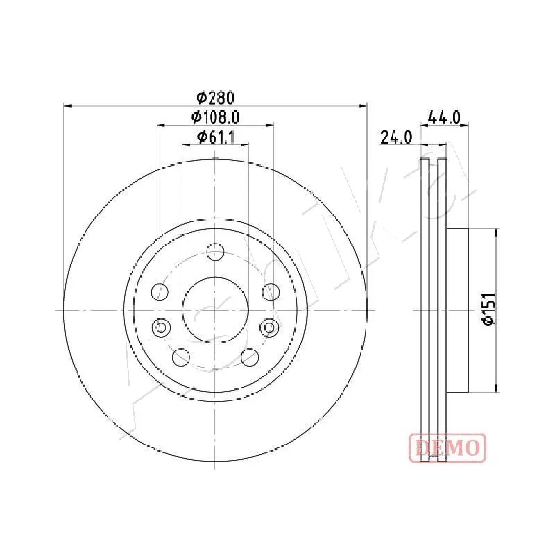 Jeu de 2 disques de frein avant ASHIKA 60-00-0716C