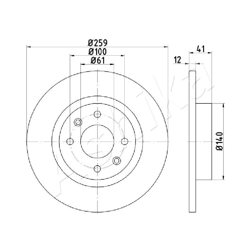 Jeu de 2 disques de frein avant ASHIKA 60-00-0719