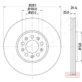 Jeu de 2 disques de frein avant ASHIKA 60-00-0901C