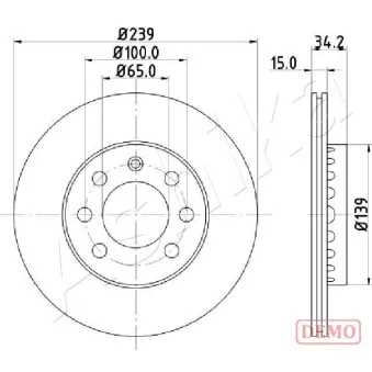 Jeu de 2 disques de frein avant ASHIKA 60-00-0904C