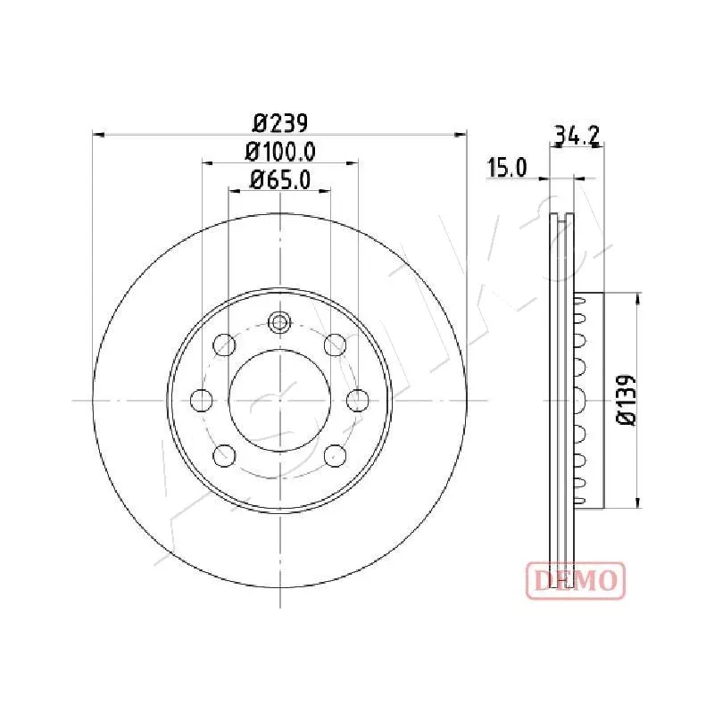 Jeu de 2 disques de frein avant ASHIKA 60-00-0904C