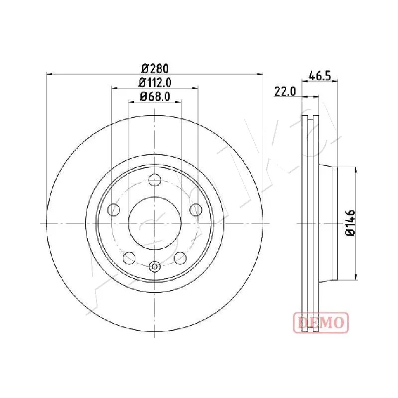 Jeu de 2 disques de frein avant ASHIKA 60-00-0911C
