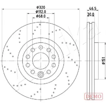 Jeu de 2 disques de frein avant ASHIKA 60-00-0913C