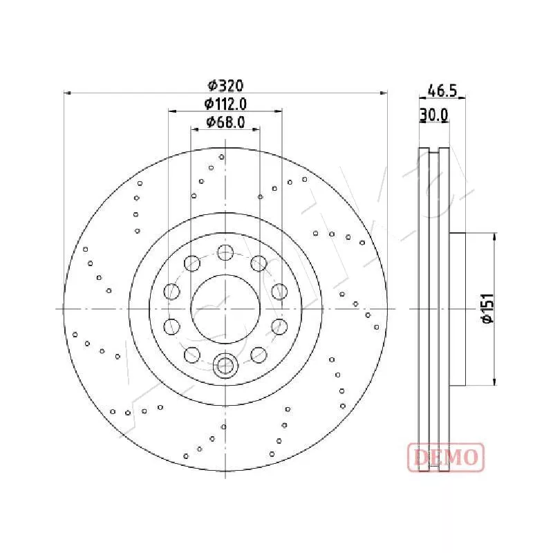 Jeu de 2 disques de frein avant ASHIKA 60-00-0913C
