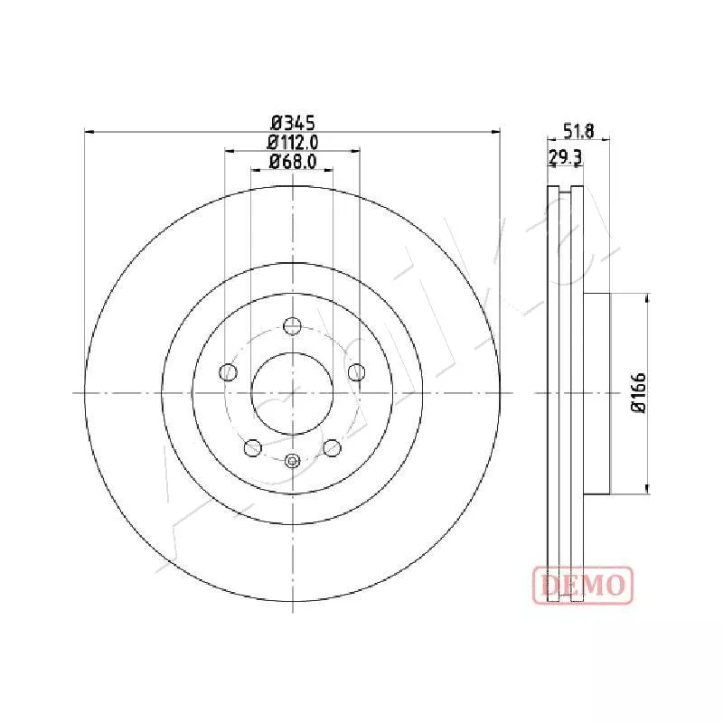 Jeu de 2 disques de frein avant ASHIKA 60-00-0918C