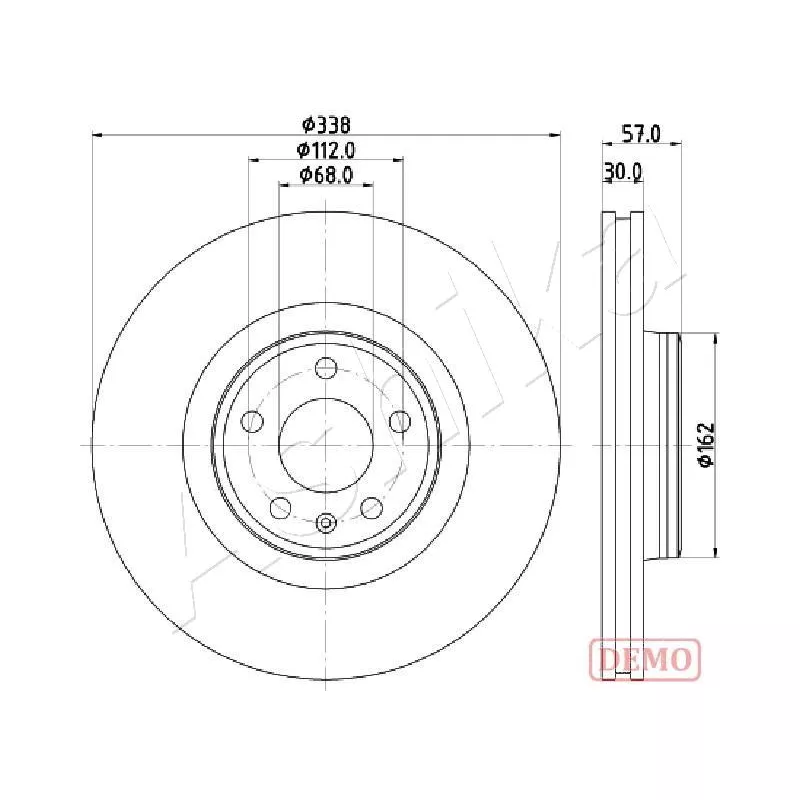 Jeu de 2 disques de frein avant ASHIKA 60-00-0920C