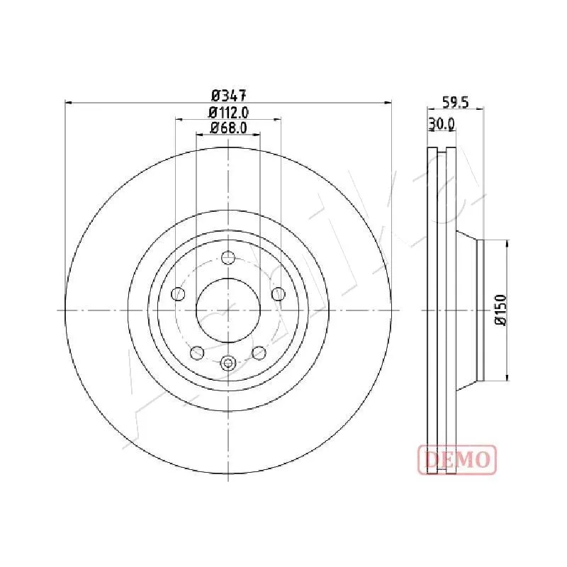 Jeu de 2 disques de frein avant ASHIKA 60-00-0925C