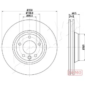 Disque de frein avant gauche ASHIKA 60-00-0931C