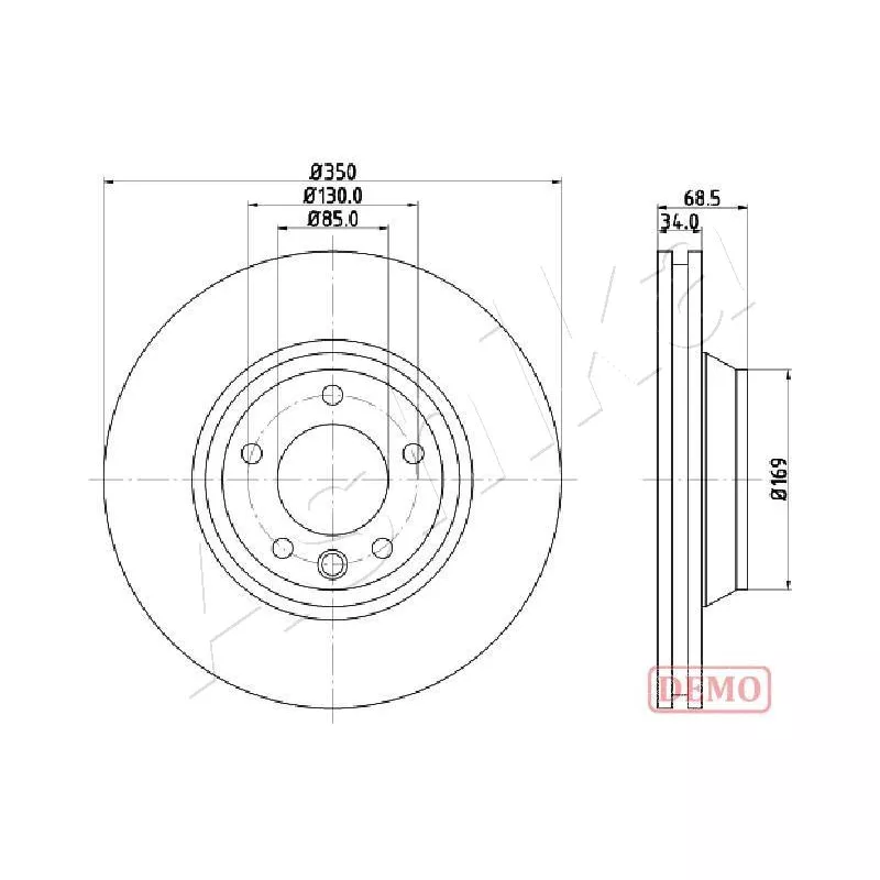 Disque de frein avant gauche ASHIKA 60-00-0931C