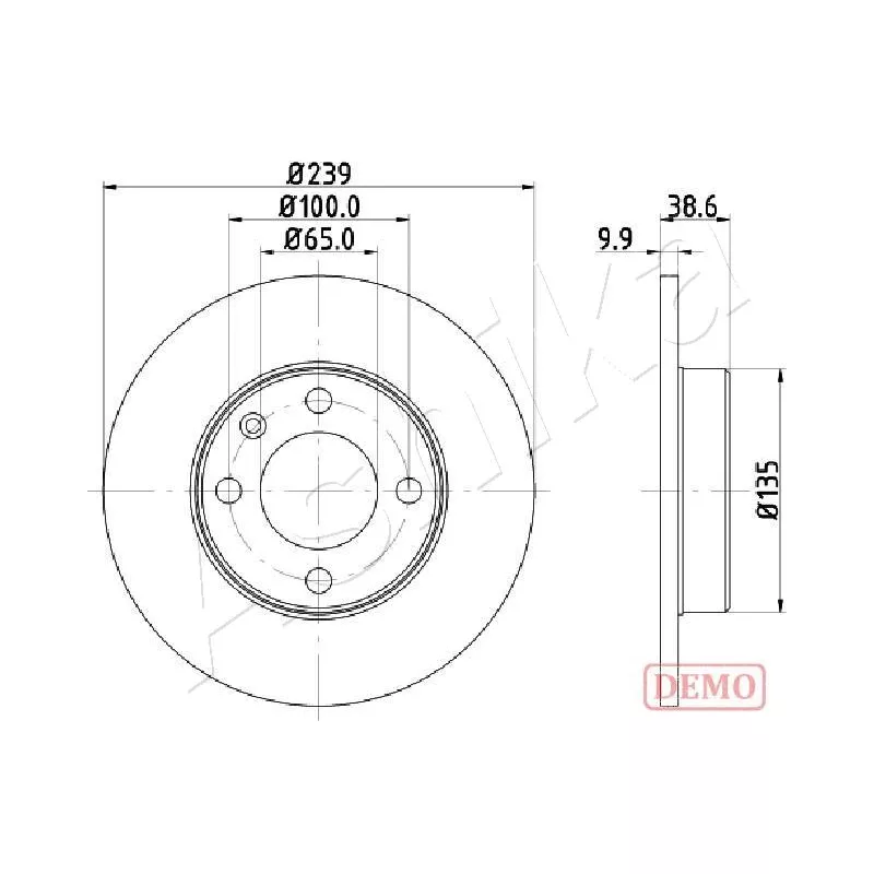 Jeu de 2 disques de frein avant ASHIKA 60-00-0937C