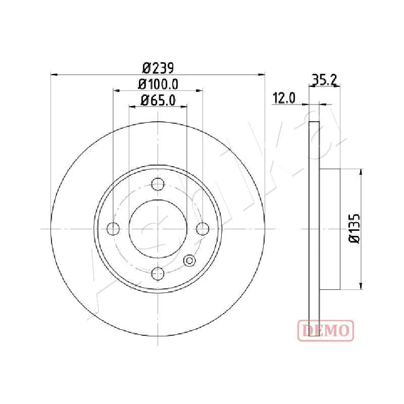 Jeu de 2 disques de frein avant ASHIKA 60-00-0938C