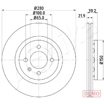 Jeu de 2 disques de frein avant ASHIKA 60-00-0940C