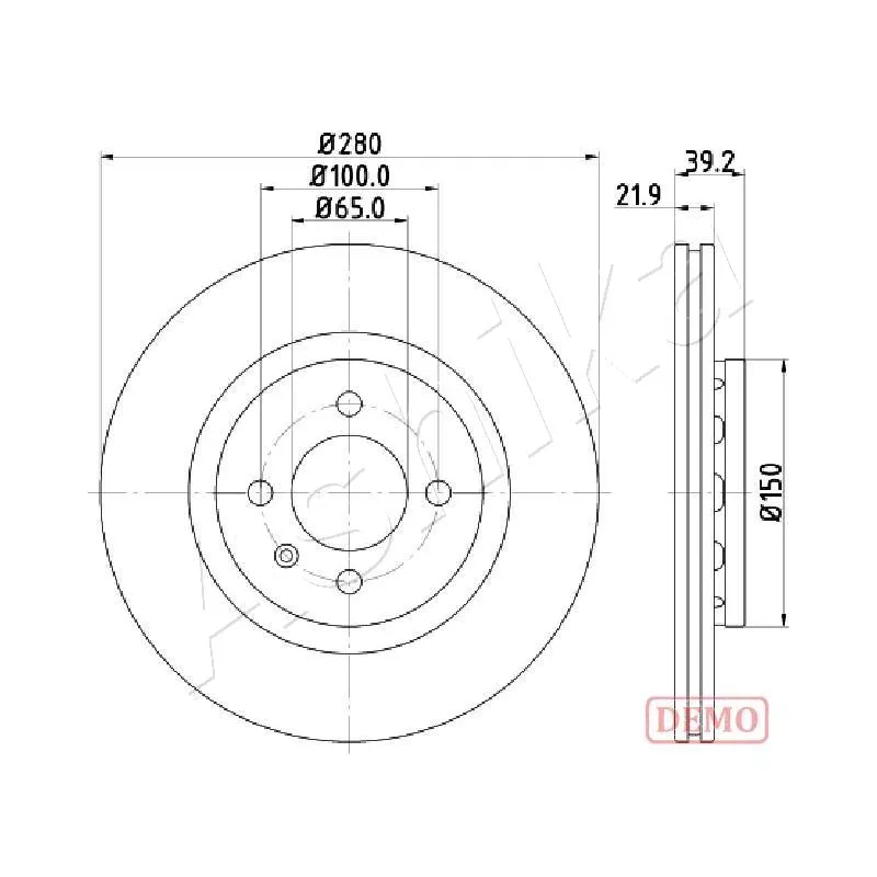 Jeu de 2 disques de frein avant ASHIKA 60-00-0940C