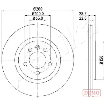 Jeu de 2 disques de frein avant ASHIKA 60-00-0944C