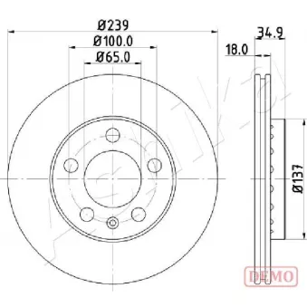 Jeu de 2 disques de frein avant ASHIKA 60-00-0945C