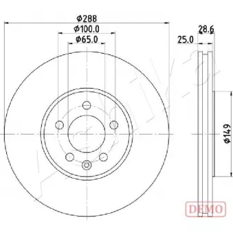 Jeu de 2 disques de frein avant ASHIKA 60-00-0950C