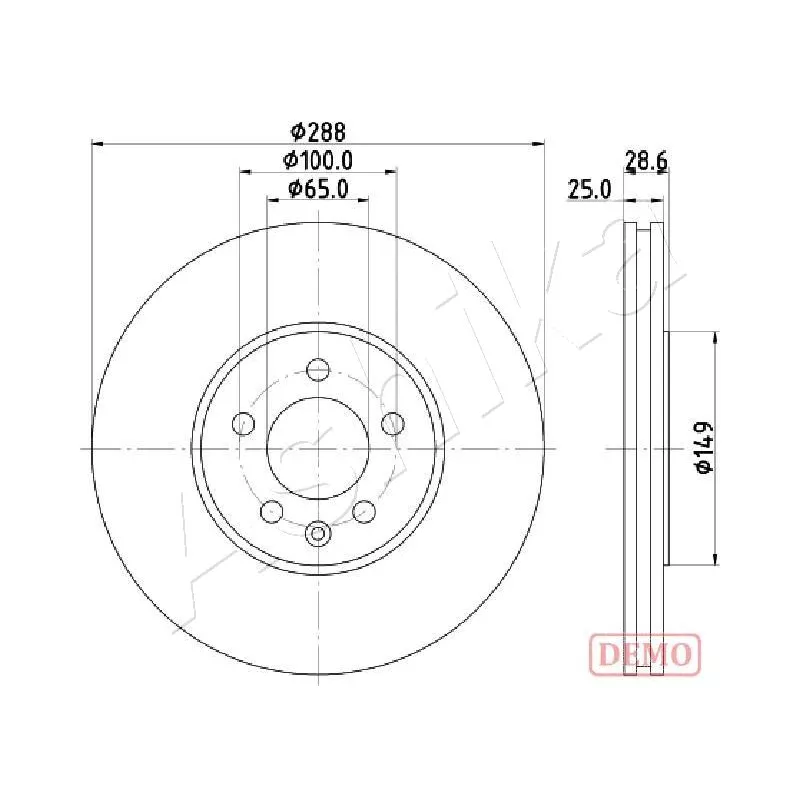 Jeu de 2 disques de frein avant ASHIKA 60-00-0950C
