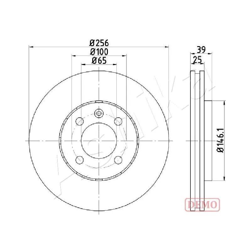 Jeu de 2 disques de frein avant ASHIKA 60-00-0951C