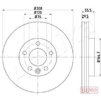 Jeu de 2 disques de frein avant ASHIKA 60-00-0953C