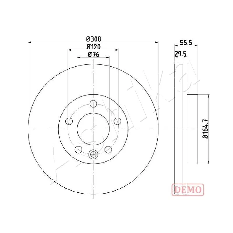 Jeu de 2 disques de frein avant ASHIKA 60-00-0953C