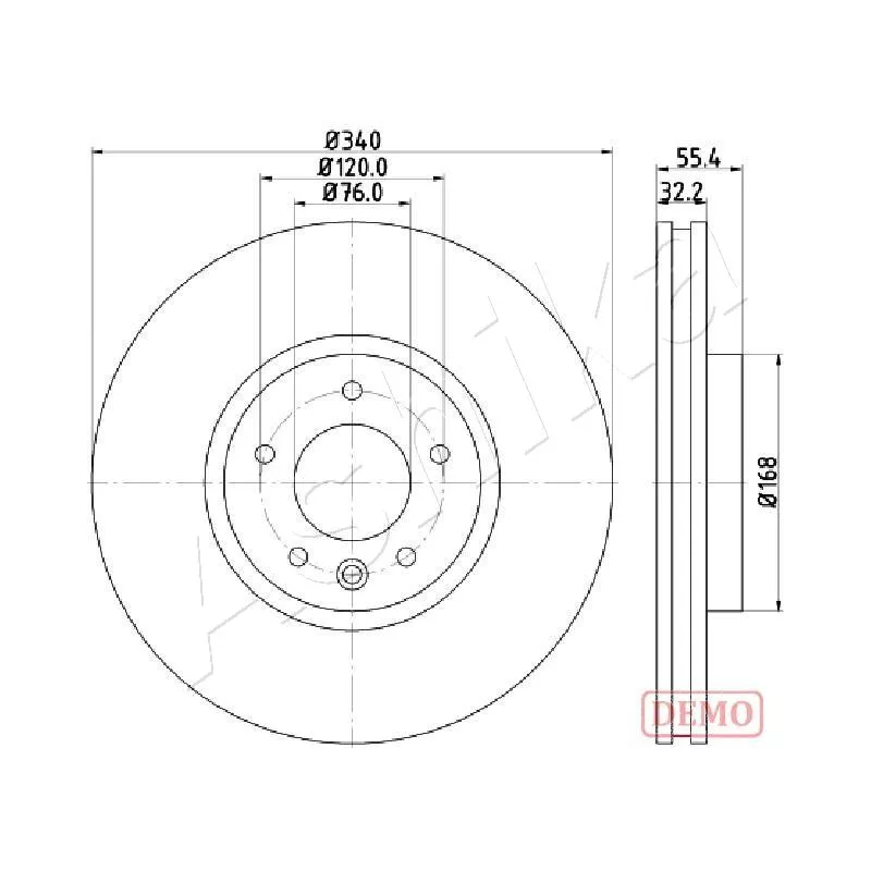 Jeu de 2 disques de frein avant ASHIKA 60-00-0954C