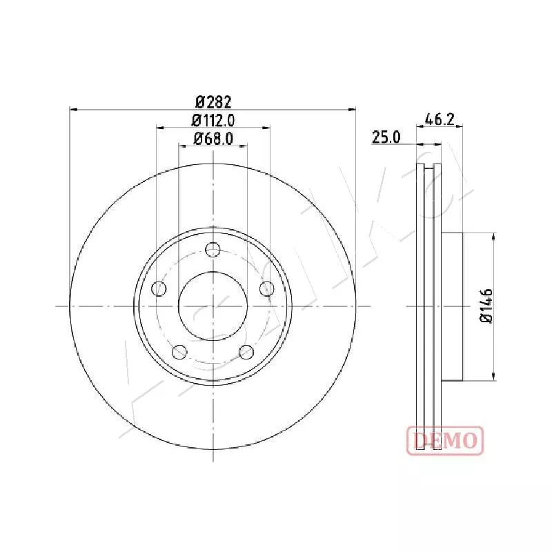Jeu de 2 disques de frein avant ASHIKA 60-00-0955C