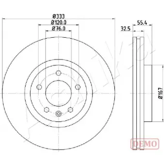 Jeu de 2 disques de frein avant ASHIKA 60-00-0959C