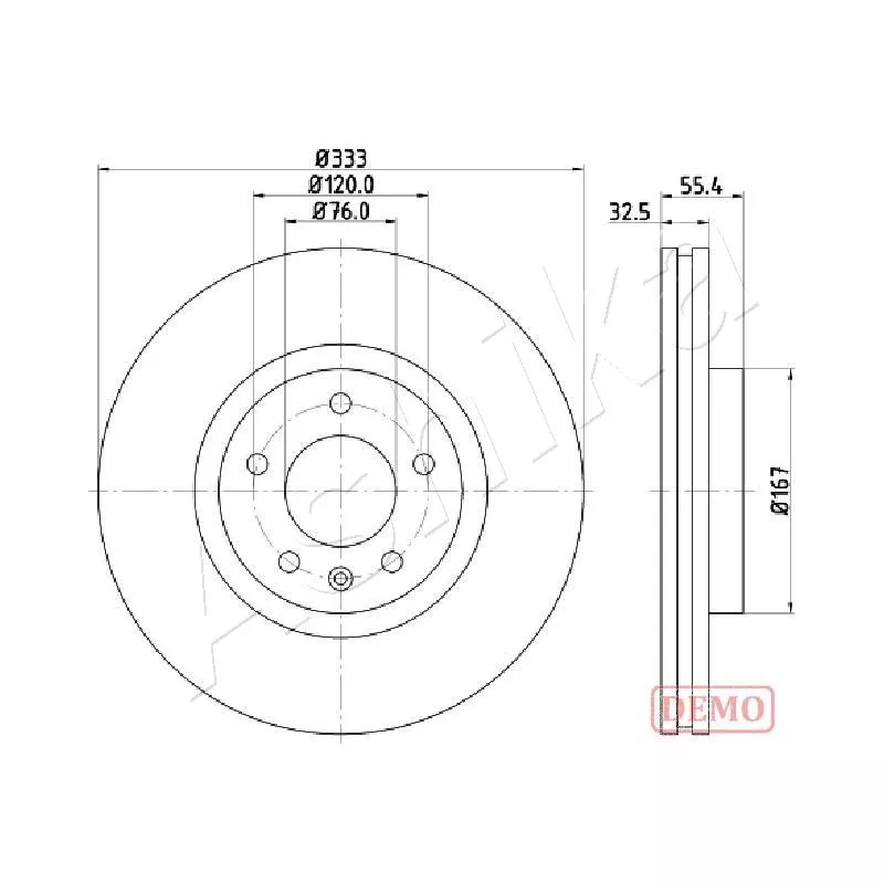 Jeu de 2 disques de frein avant ASHIKA 60-00-0959C