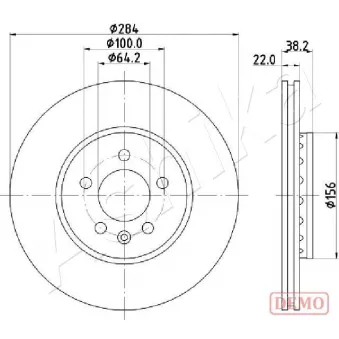 Jeu de 2 disques de frein avant ASHIKA 60-04-442C