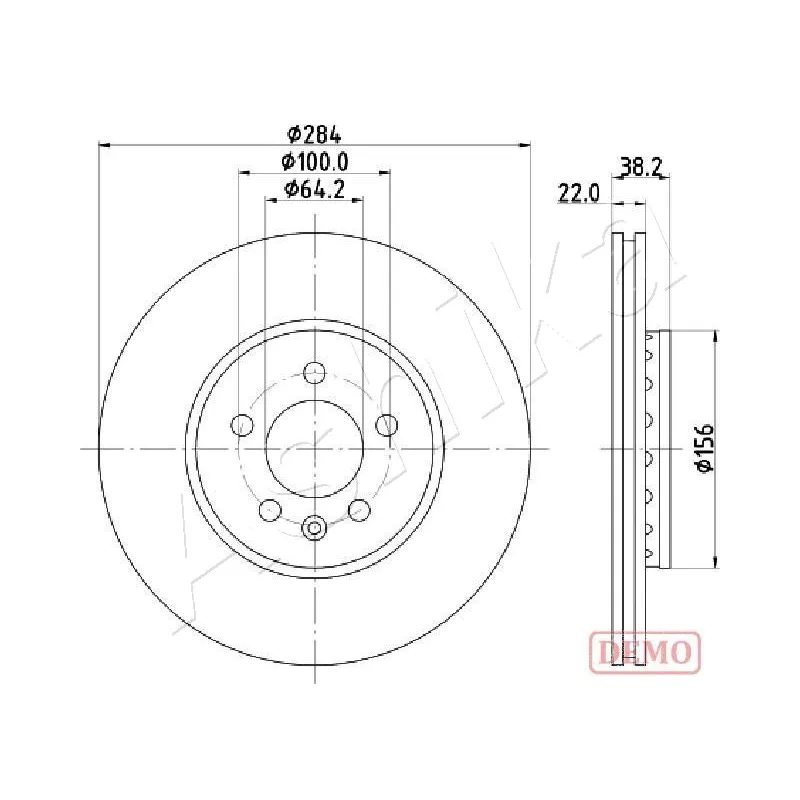 Jeu de 2 disques de frein avant ASHIKA 60-04-442C