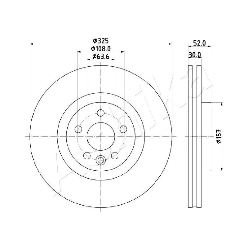 Jeu de 2 disques de frein avant ASHIKA 60-0L-L16