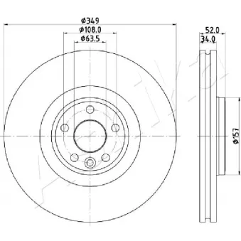 Jeu de 2 disques de frein avant ASHIKA 60-0L-L17