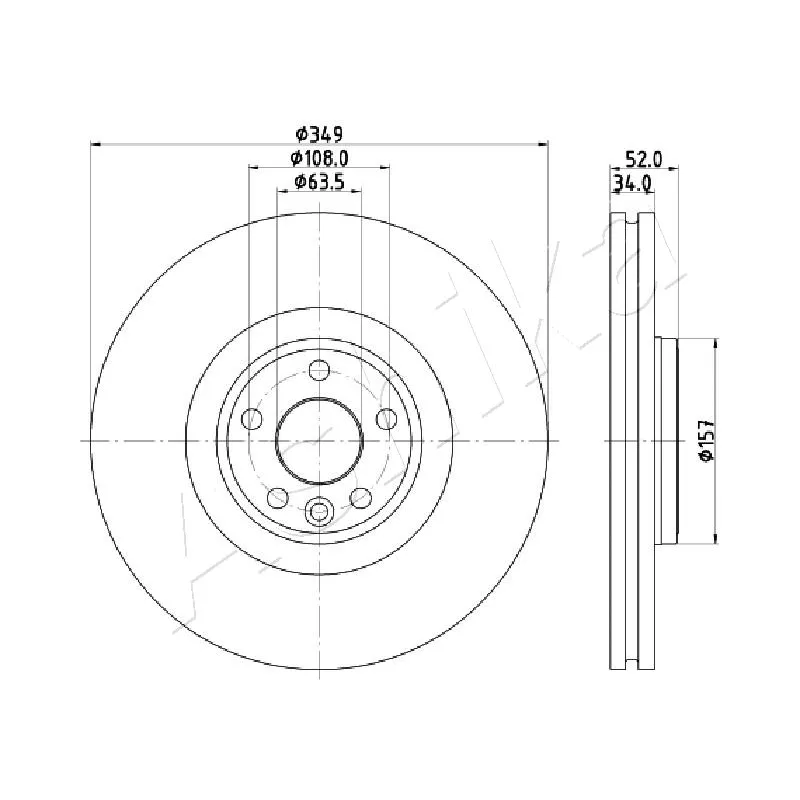 Jeu de 2 disques de frein avant ASHIKA 60-0L-L17