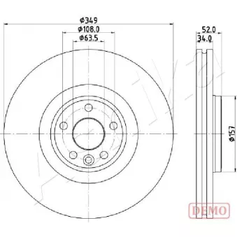 Jeu de 2 disques de frein avant ASHIKA 60-0L-L17C