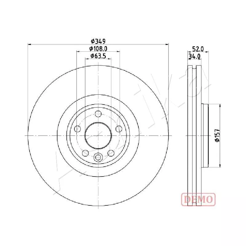 Jeu de 2 disques de frein avant ASHIKA 60-0L-L17C