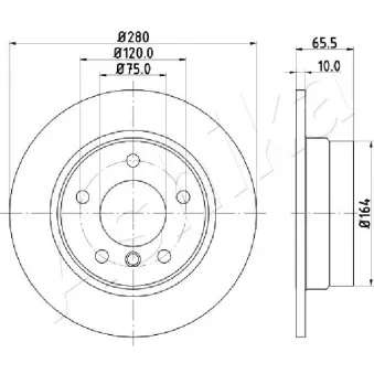 Jeu de 2 disques de frein arrière ASHIKA 61-00-0100