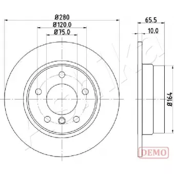 Jeu de 2 disques de frein arrière ASHIKA 61-00-0100C