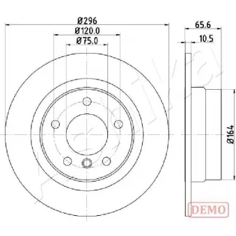 Jeu de 2 disques de frein arrière ASHIKA 61-00-0102C