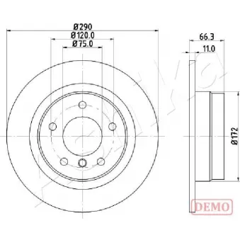 Jeu de 2 disques de frein arrière ASHIKA 61-00-0103C