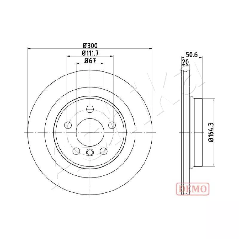 Jeu de 2 disques de frein arrière ASHIKA 61-00-0106C