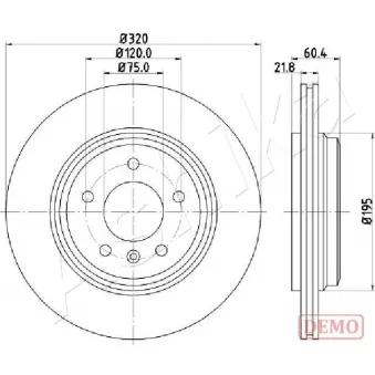 Jeu de 2 disques de frein arrière ASHIKA 61-00-0113C