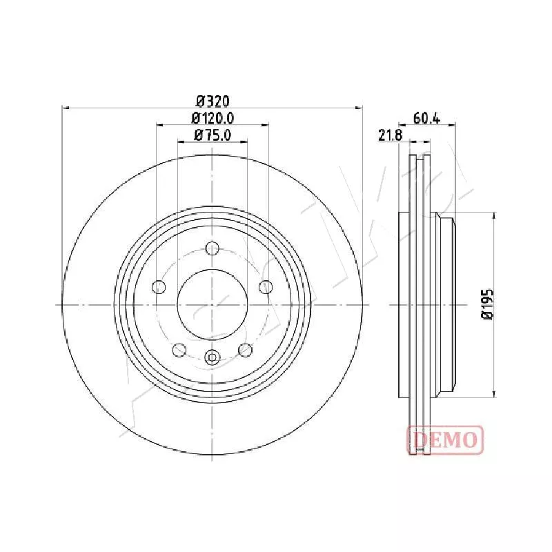Jeu de 2 disques de frein arrière ASHIKA 61-00-0113C