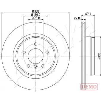 Jeu de 2 disques de frein arrière ASHIKA 61-00-0114C