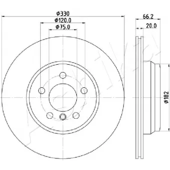 Jeu de 2 disques de frein arrière ASHIKA 61-00-0115