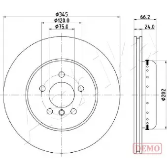 Jeu de 2 disques de frein arrière ASHIKA 61-00-0115C