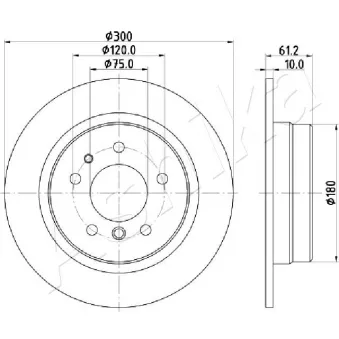 Jeu de 2 disques de frein arrière ASHIKA 61-00-0117
