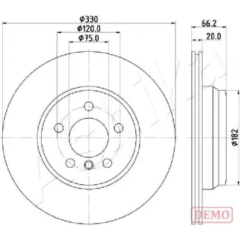 Jeu de 2 disques de frein arrière ASHIKA 61-00-0118C